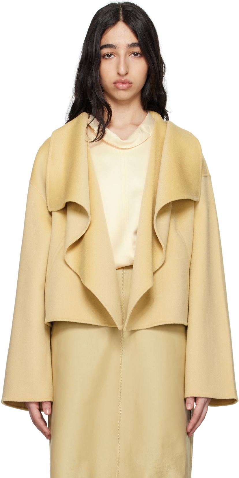 Jakke TOTEME TOTEME Signature Doublé Wool Jacket Gul | 252-WRO0203-FB0006