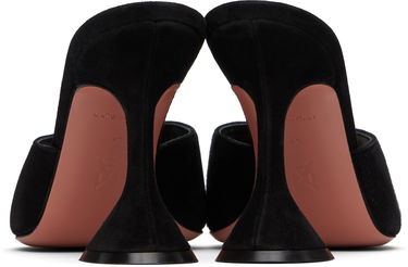 Skopleje Amina Muaddi Amina Muaddi Lupita Suede Heeled Sandals Sort | LUPITA SLIPPER CL SUEDE, 1
