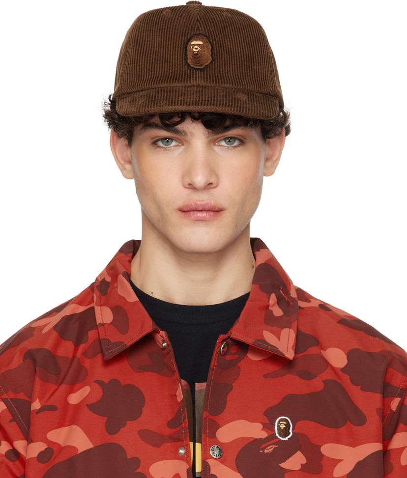 Kasket BAPE Corduroy Cap With Logo Patch Brun | 001CPK801004M