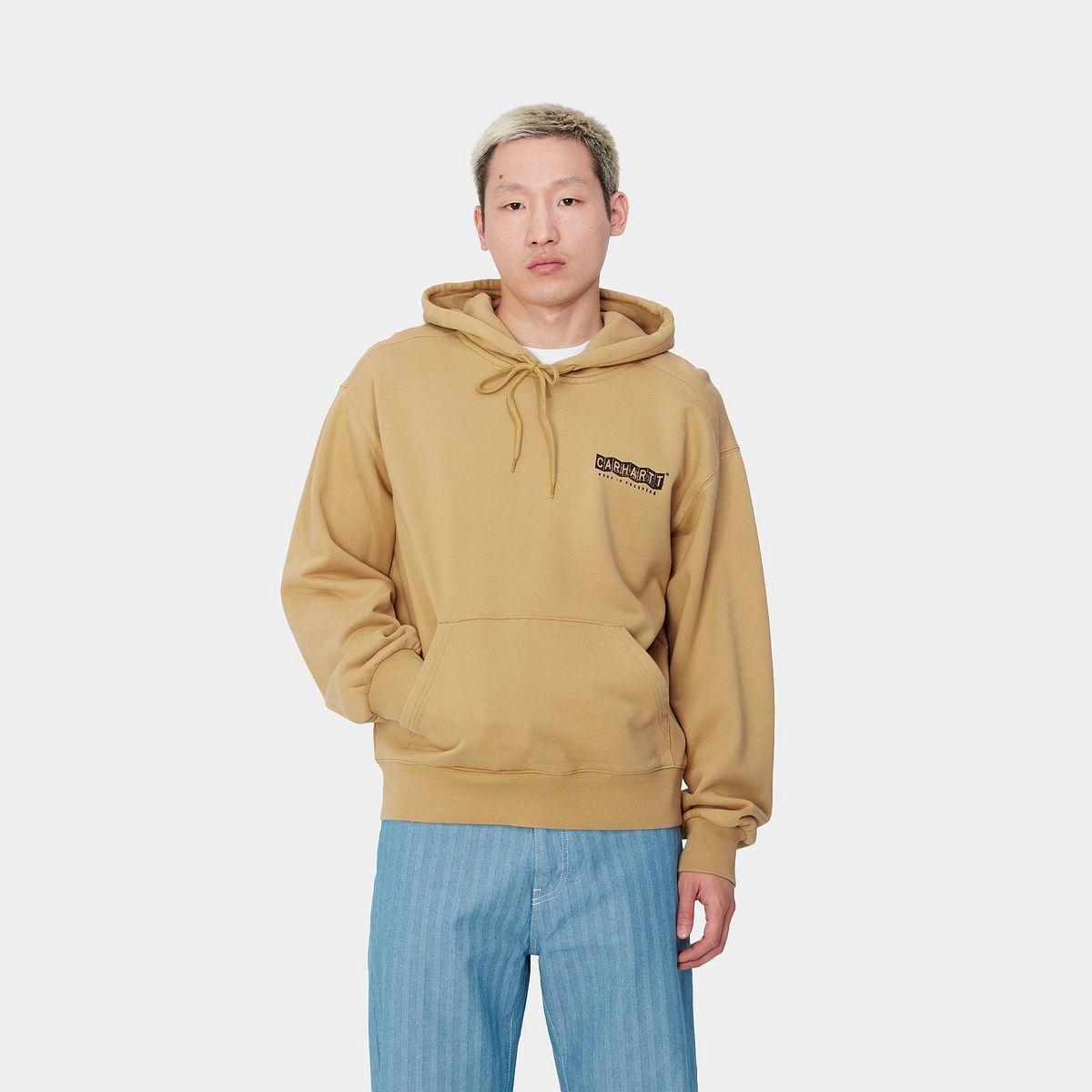 Sweatshirt Carhartt WIP Stone Washed Relaxed Fit Hoodie Beige | I033621_9, 0