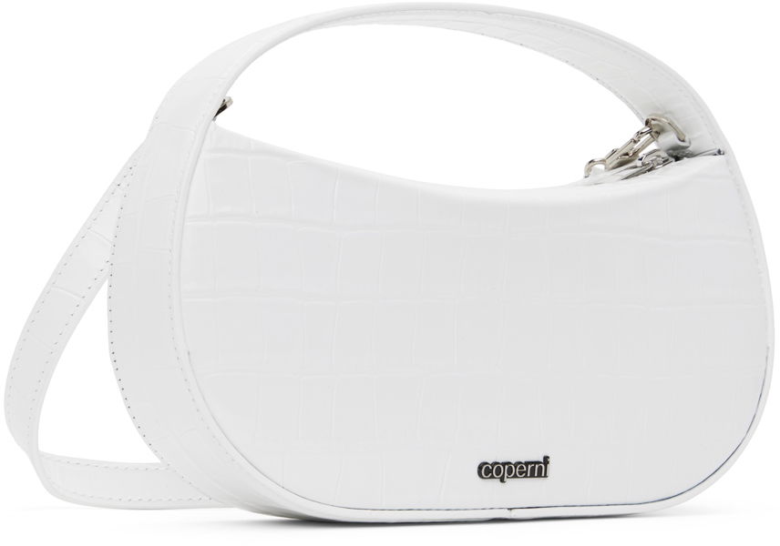 Håndtaske Coperni Coperni Small Sound Swipe Croco Bag Hvid | COPBA72BIS838B, 1