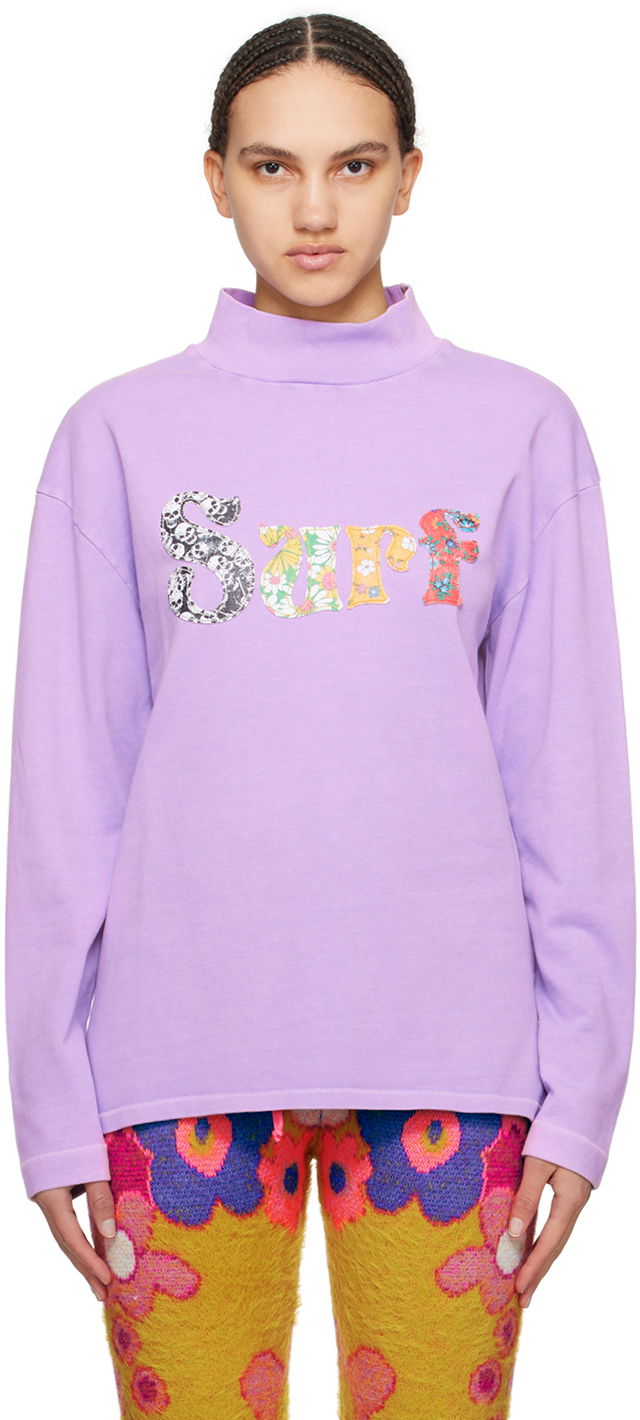Sweatshirt ERL 'Surf' Long Sleeve T-Shirt Lilla | ERL08T009