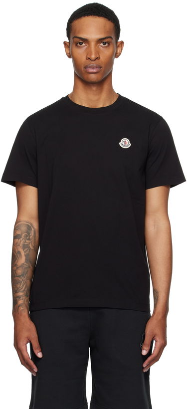 T-shirt Moncler Moncler Logo Patch Cotton T-Shirt Sort | K20918C00033829H8, 0