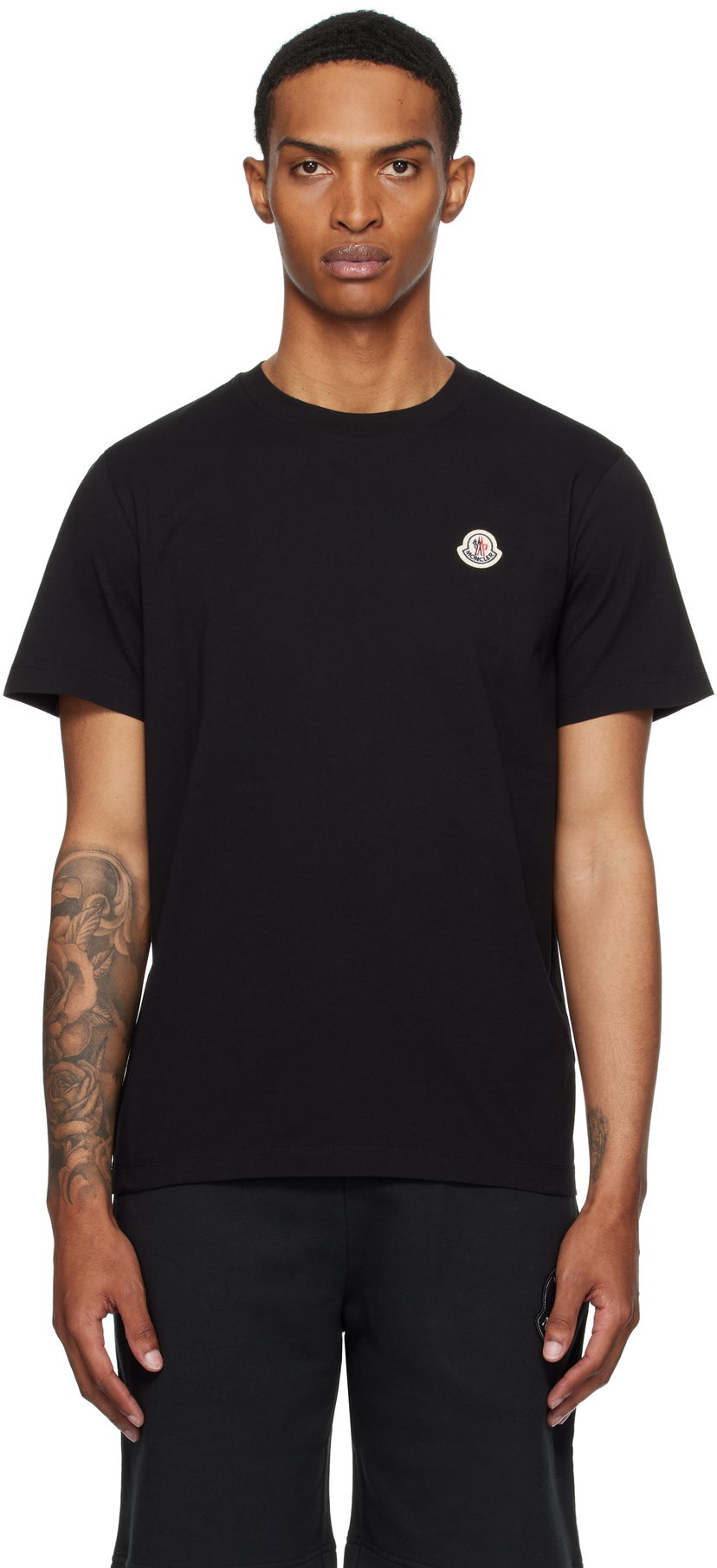T-shirt Moncler Moncler Logo Patch Cotton T-Shirt Sort | K20918C00033829H8