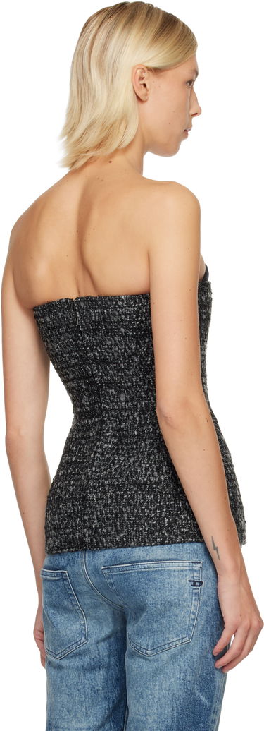 Crop top Diesel T-Orset Tweed Strapless Bustier Top Grå | A20623 0EPCS, 2