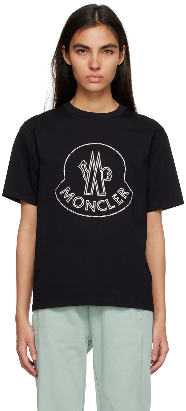 T-shirt Moncler Embroidered Sort | I10938C00014829HP, 0