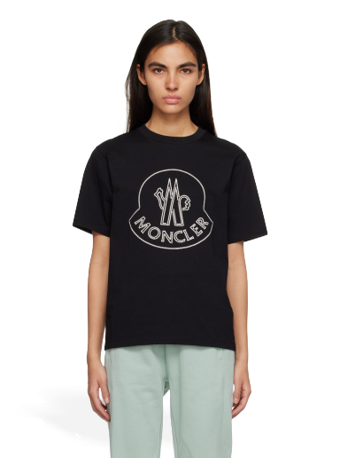 T-shirt Moncler Embroidered Sort | I10938C00014829HP