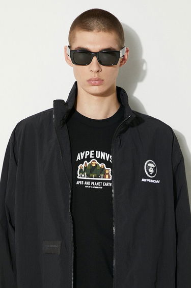 Vindjakke AAPE by A Bathing Ape AAPE Oversize Track Jacket AAPLJM7640XXM Sort | AAPLJM7640XXM, 4
