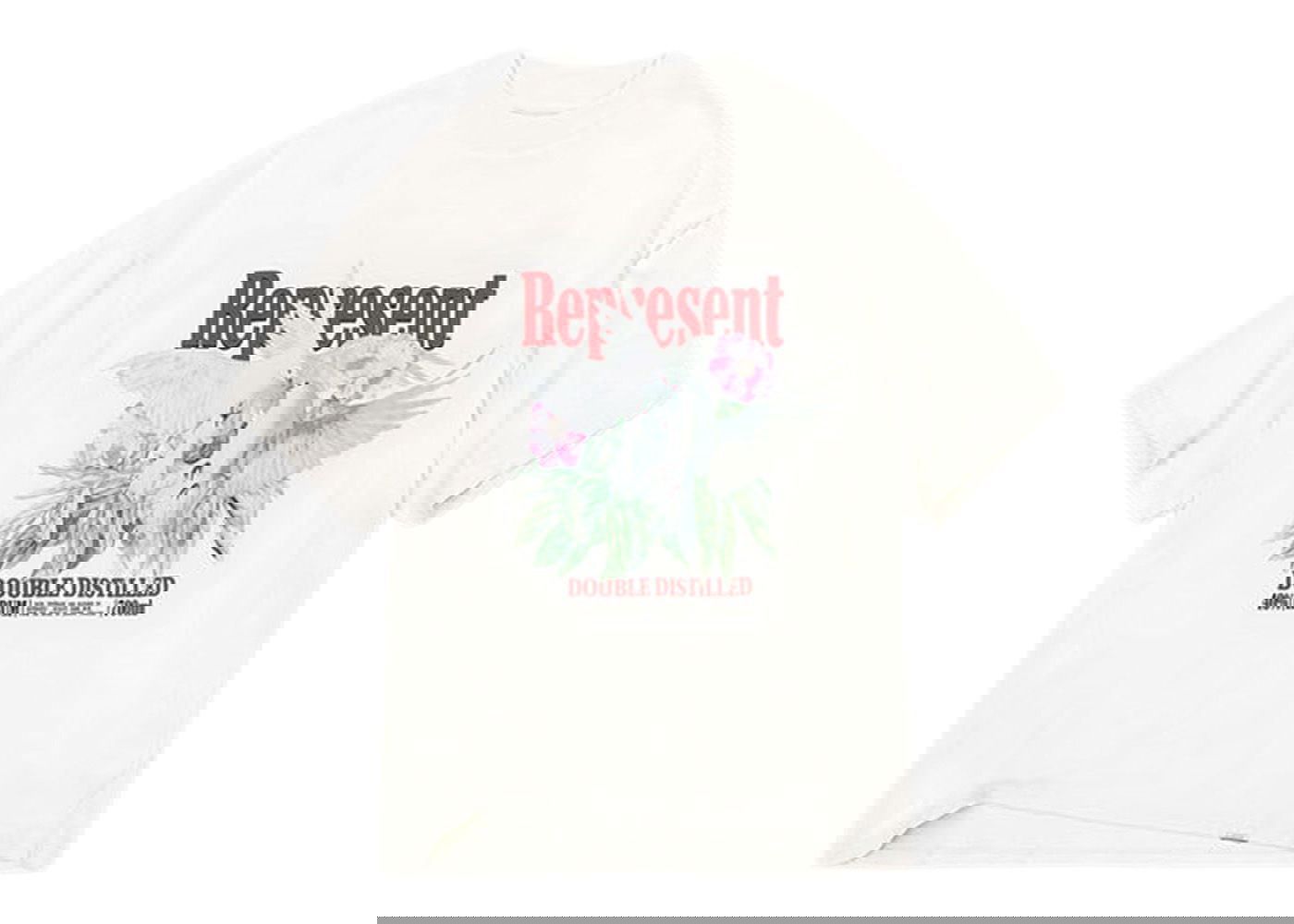 T-shirt Represent Clo Represent Double Distilled T-shirt Flat White Hvid | M05236-72, 0