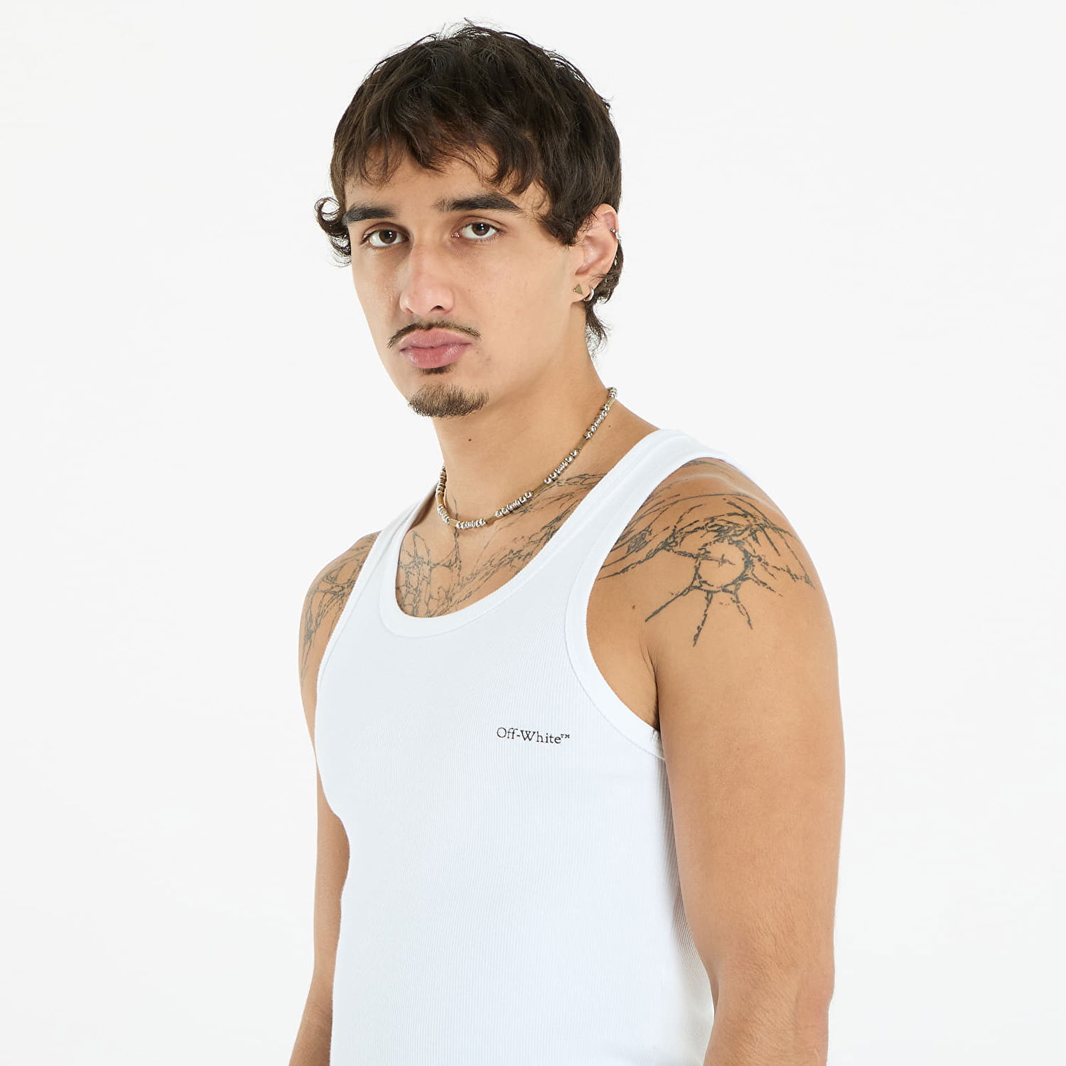 Tanktop Off-White Off-White Bookish Rib Tank Top Hvid | OMUY006C99JER0020110, 1