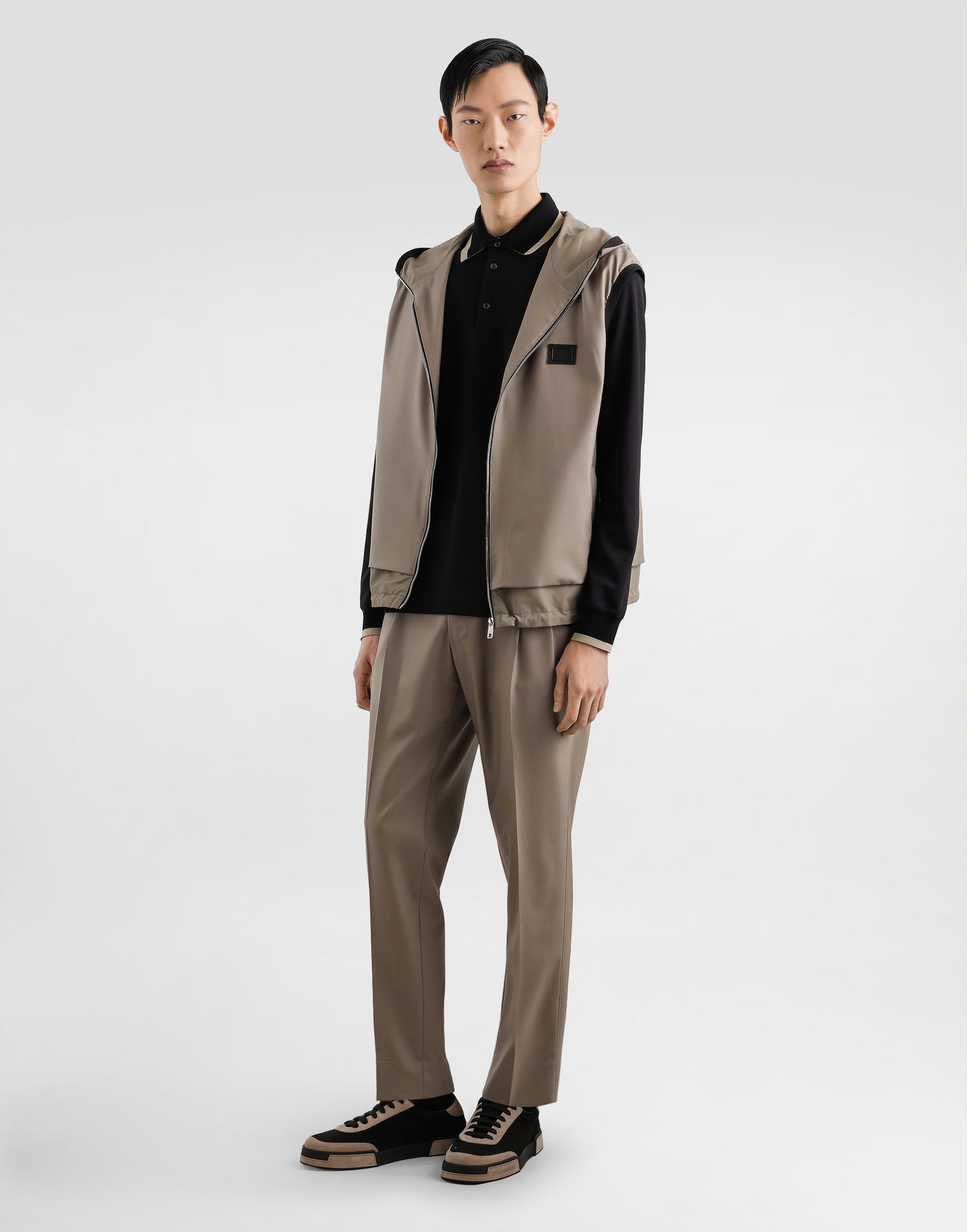 Bukser Dolce & Gabbana Dolce & Gabbana Double-fold Wool Canvas Trousers Beige | GV4EETFURK8M3725, 1