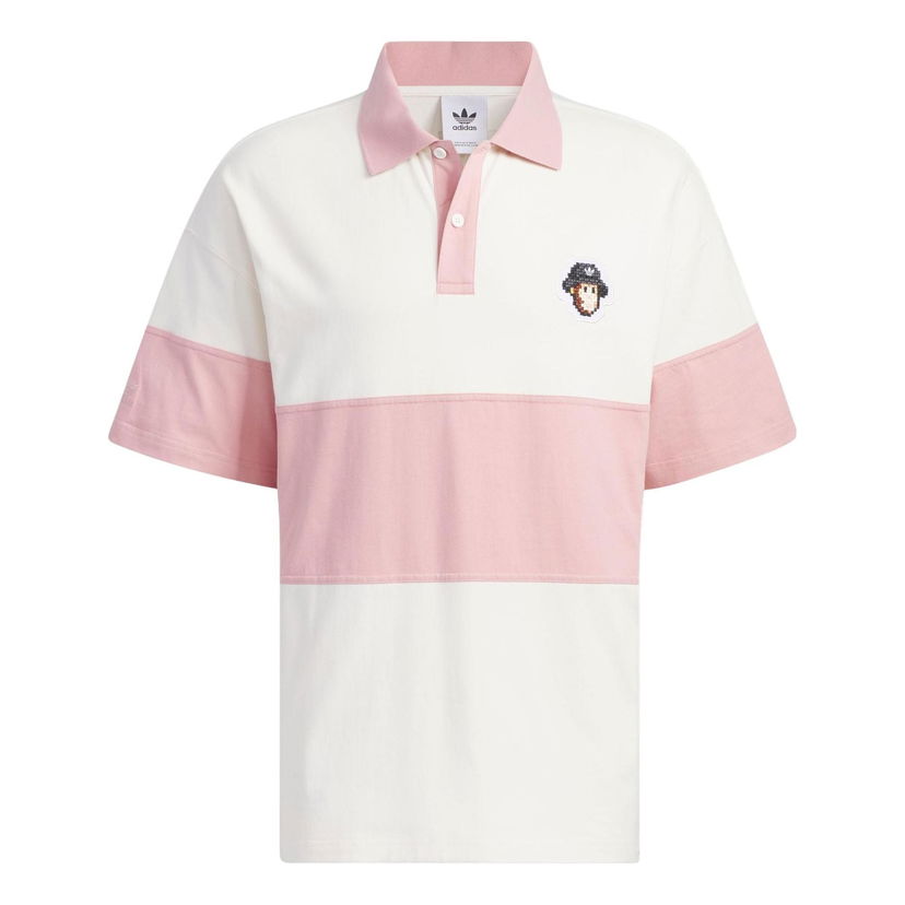 Polo skjorte adidas Originals Originals x Monkey Kingdom Short Sleeve Polo Lyserød | IP1800