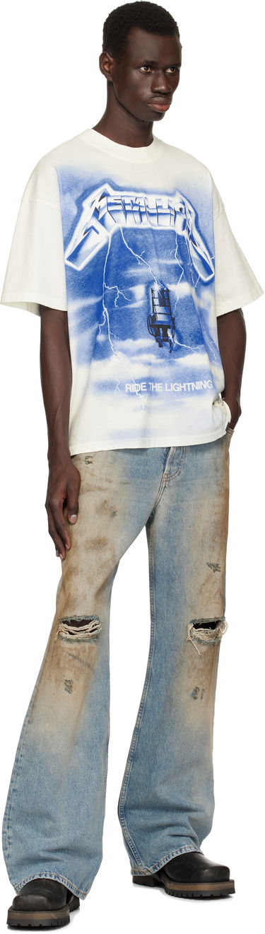 T-shirt Represent Clo Represent 'Metallica Ride the Lightning' Graphic Print T-Shirt Hvid | MLM4382, 3