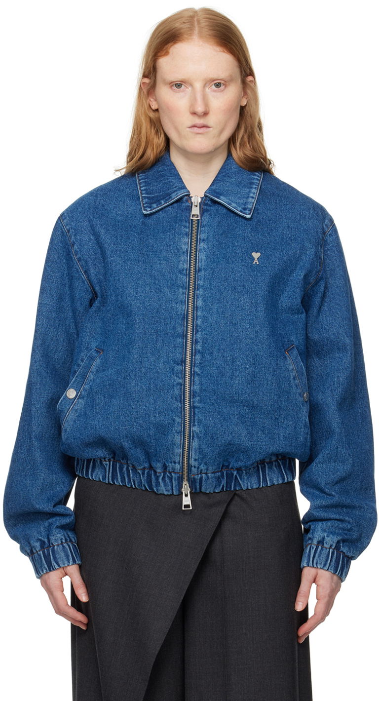 Jakke AMI Paris de Cœur Denim Jacket Blå | HJK014.DE0025, 0