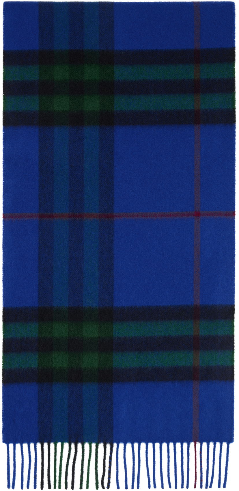 Tørklæde Burberry Burberry Check Cashmere Scarf Blå | 8112630