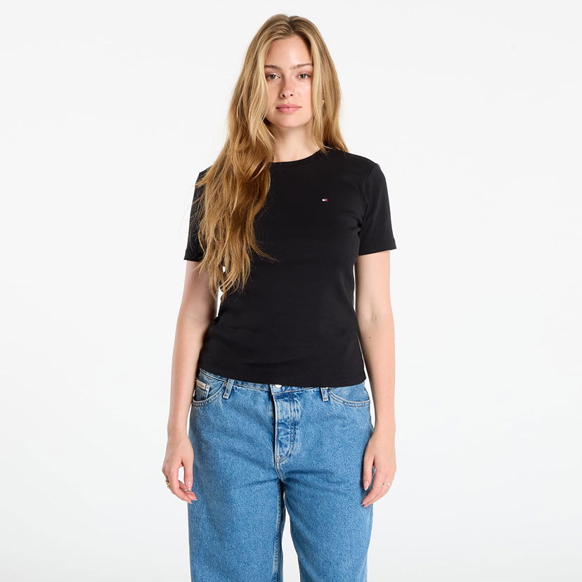 T-shirt Tommy Hilfiger Tommy Hilfiger Slim Cody Short Sleeve T-Shirt Sort | WW0WW40587 BDS