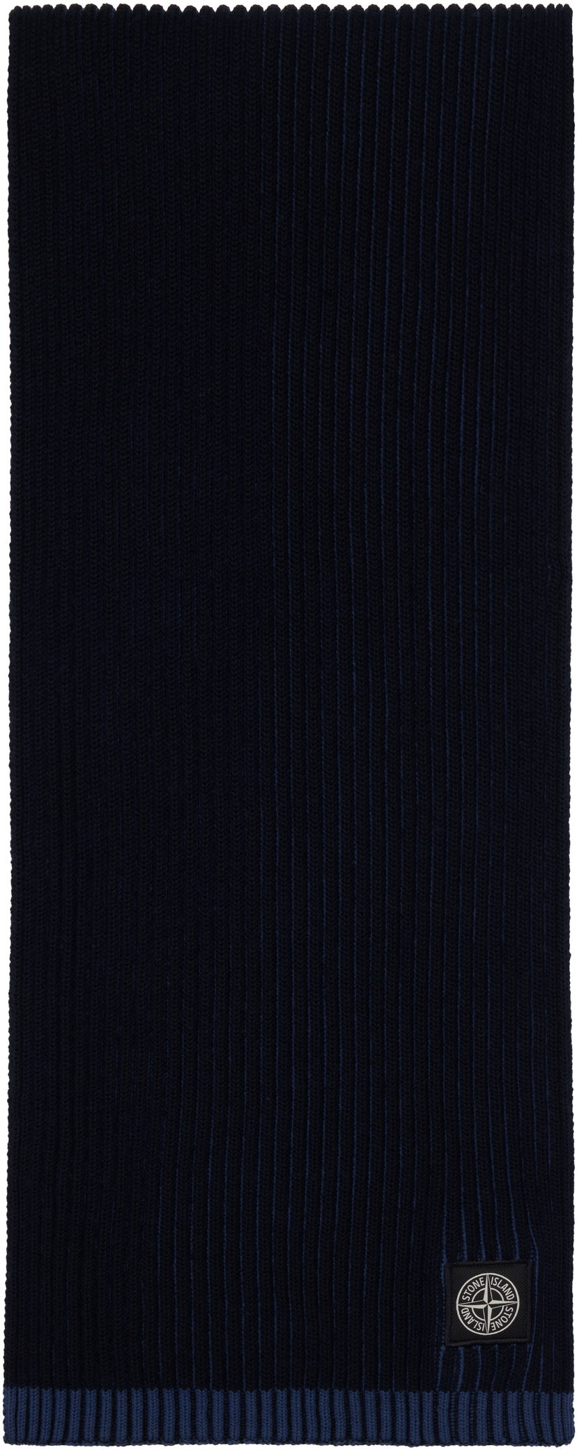 Tørklæde Stone Island Stone Island Knitted Scarf with Logo Patch Mørkeblå | 8115N06C5