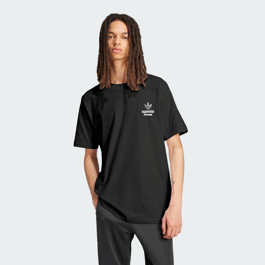 T-shirt adidas Performance PARIS SUPERSTAR GRAPHIC T-Shirt Sort | KU6566, 0