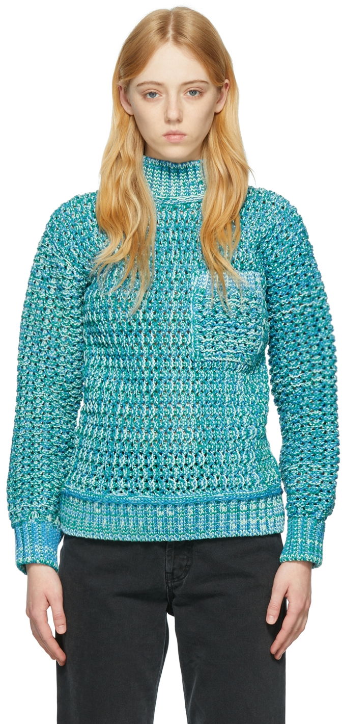 Sweater Ambush Knit Cotton Turtleneck Turkis | BMHA009S22KNI0014300