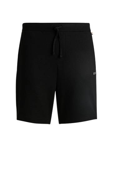 Shorts BOSS Waffle-Structured Shorts with Embroidered Logo Sort | 50535884, 0