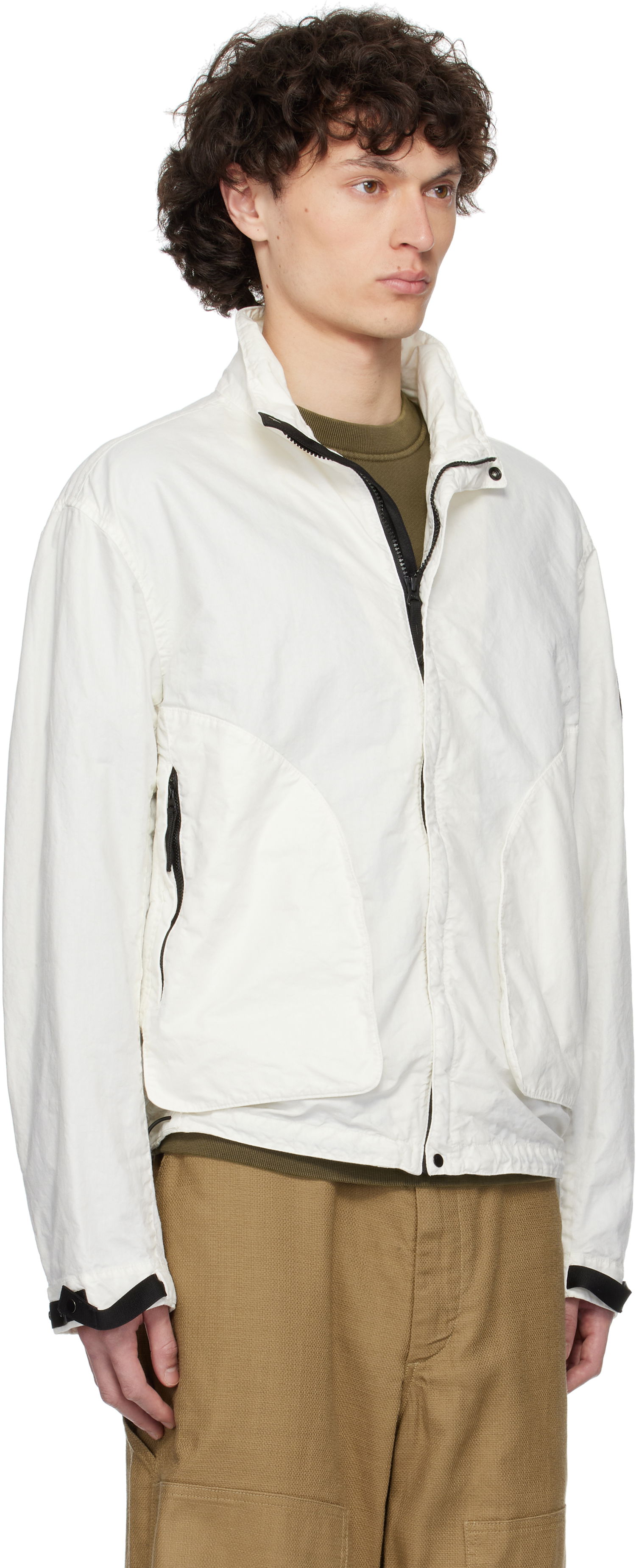 Vindjakke Stone Island Stone Island Organic Look Nylon Panama-TC Jacket Hvid | K1S15 4100067 S0069, 1