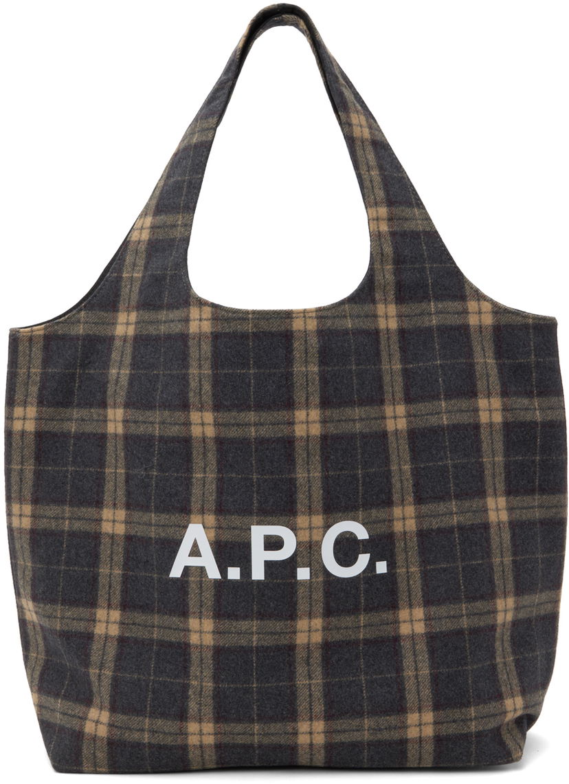 Mulepose A.P.C. A.P.C. Ninon Small Plaid Tote Brun | WOARS-M61565