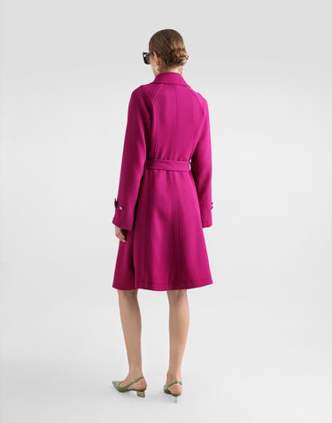 Frakker Dolce & Gabbana Dolce & Gabbana Single-Breasted Wool Crepe Coat with Belt Lyserød | F0GHETFU2TZR0718, 2