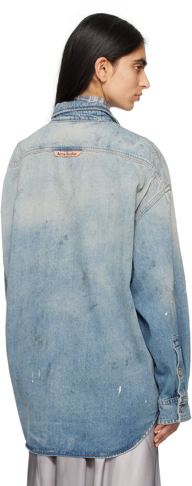 Skjorte Acne Studios Acne Studios Button-Up Denim Shirt Blå | CB0103-, 2