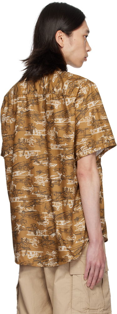 Skjorte BEAMS BEAMS PLUS Adventure II Biplane Print Shirt Brun | 3801-0122-791, 2