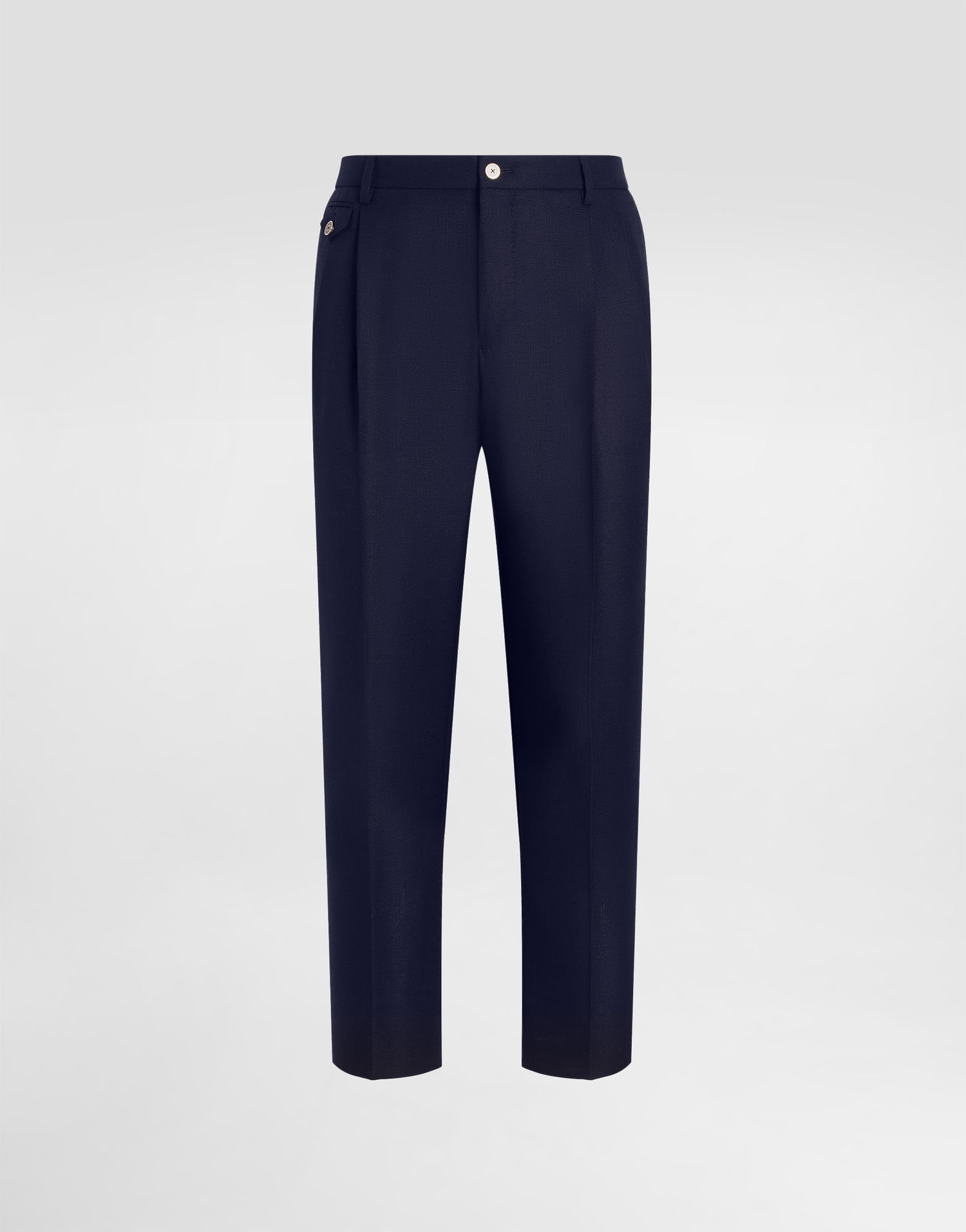 Bukser Dolce & Gabbana Dolce & Gabbana Wool Dress Pants With Double Darts Mørkeblå | GV4EETFM2GUB0665, 0