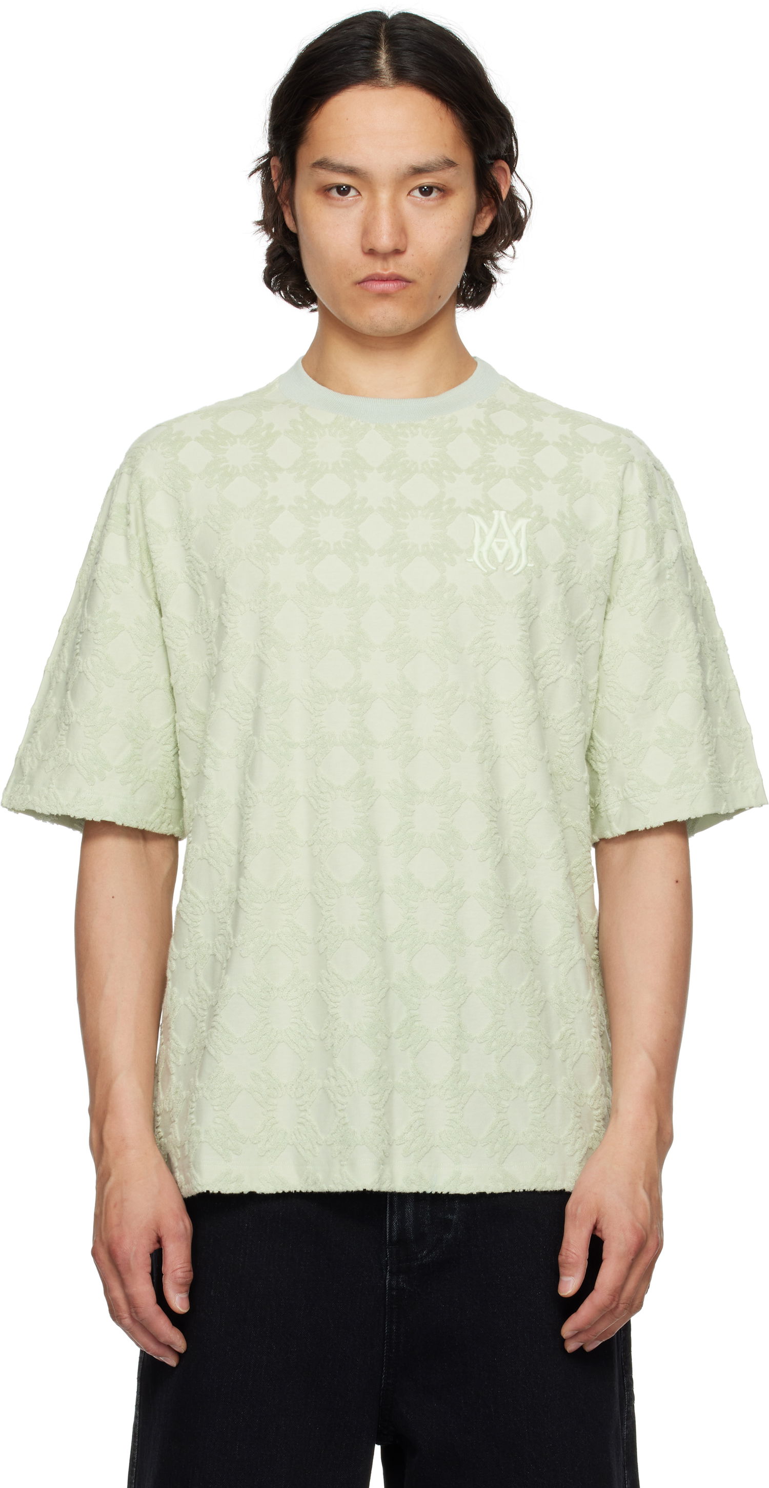 T-shirt AMIRI AMIRI MA Quad Toweling Oversized T-Shirt Grøn | AMJYTE1174, 0