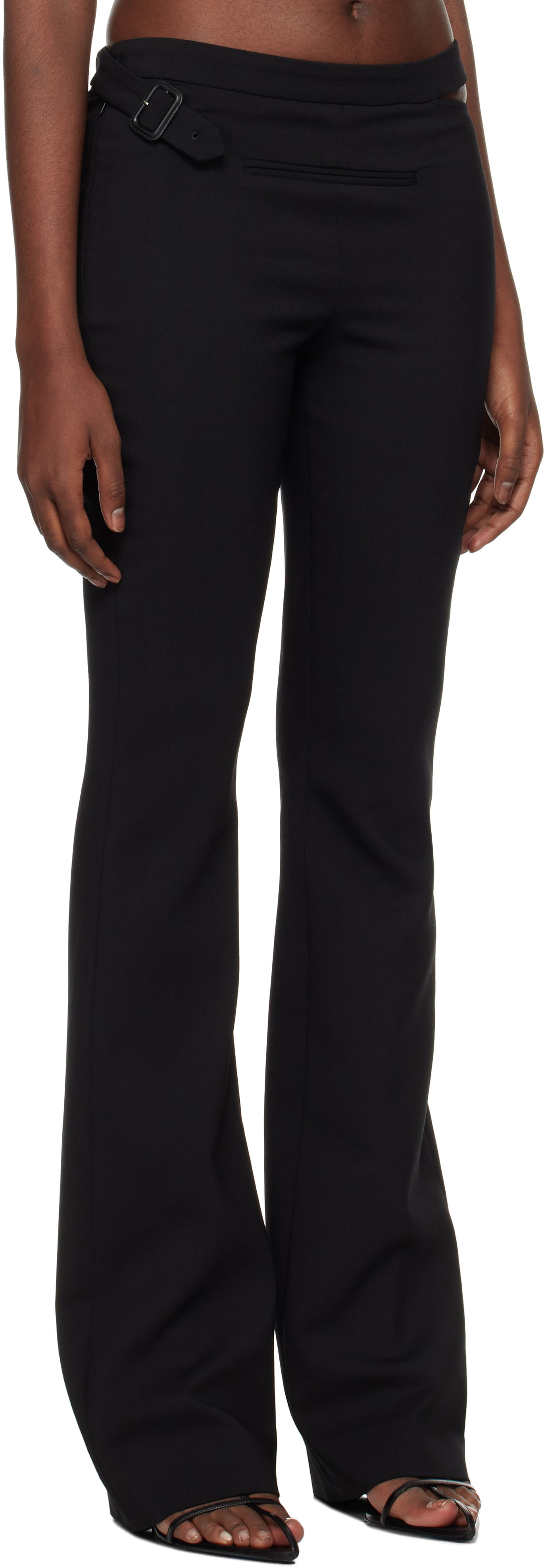 Bukser Courrèges Courrèges Tailored Slash Flare Trousers Sort | 424CPA265WO0113, 1