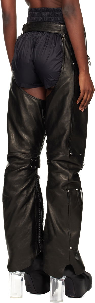 Bukser Rick Owens Concordians Leo Prothmann Edition Chaps Leather Trousers Sort | RO02E4436 LNV, 2
