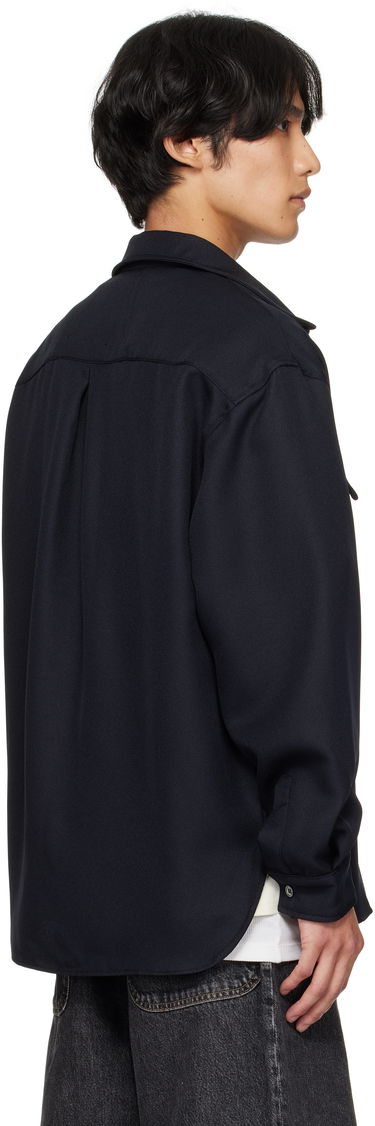 Skjorte Rhude Boxy Long Sleeve Work Shirt Mørkeblå | RHPF25SR02731, 2