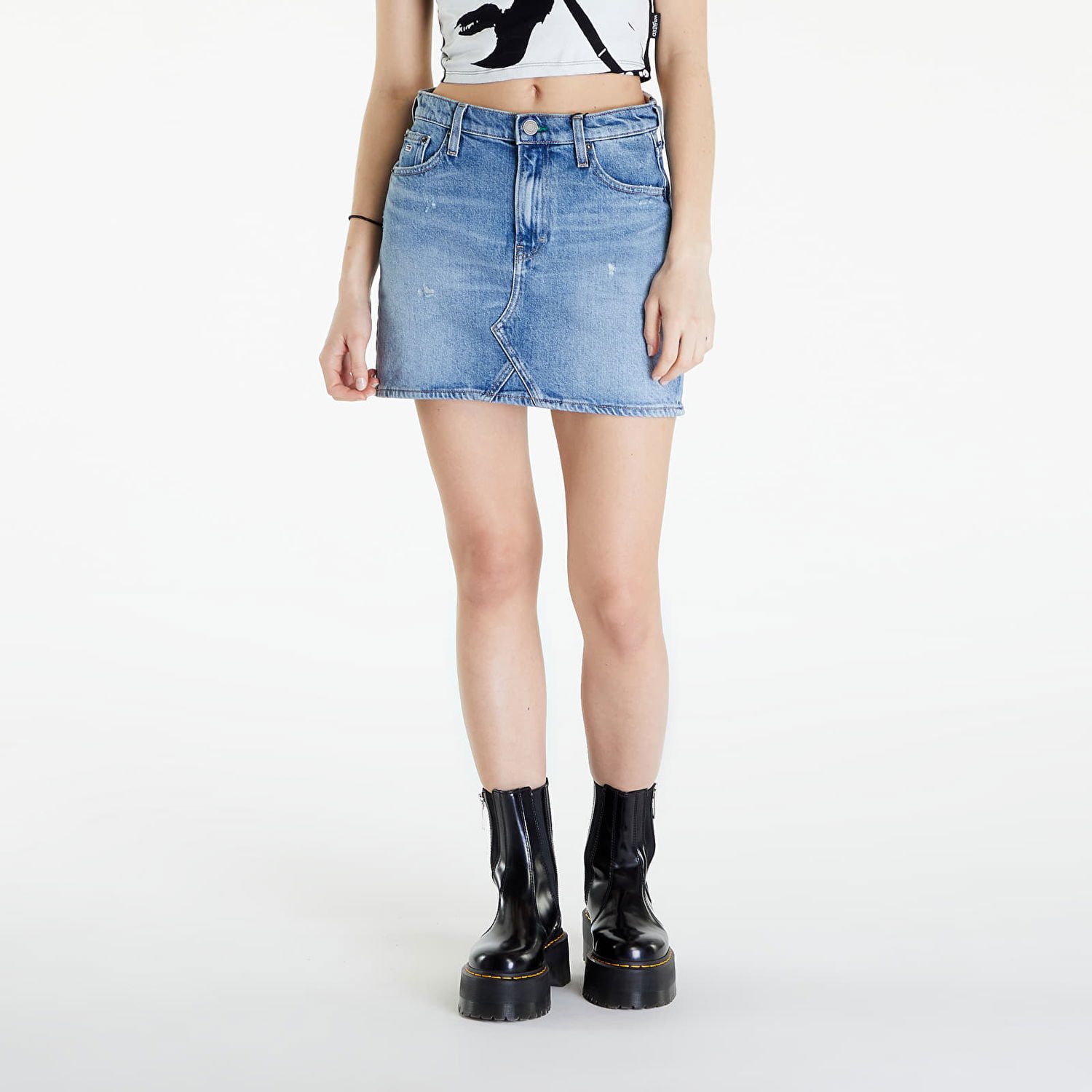 Nederdel Tommy Hilfiger Tommy Jeans Izzie Mid Rise Mini Classic Skirt Blå | DW0DW17669 1A5, 0