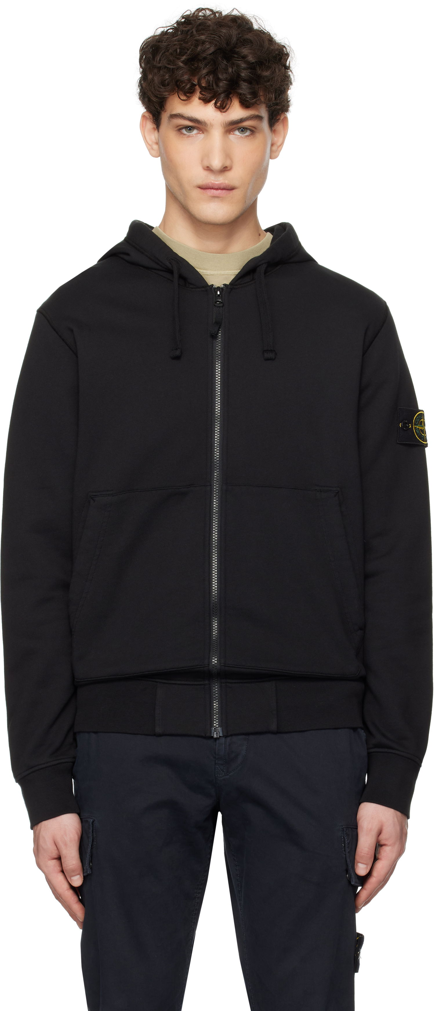 Sweatshirt Stone Island Diagonal Fleece Old Effect Hoodie Sort | K1S156100042S0051, 0