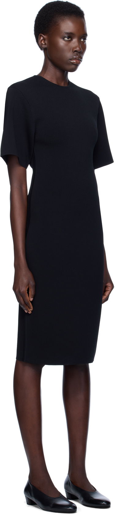 Kjole TOTEME TOTEME Knit Midi Tee Dress Sort | 253-WRD0232-YA0187, 1