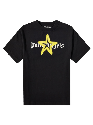 T-shirt Palm Angels Star Sprayed Logo Tee Sort | PMAA001C99JER0241018