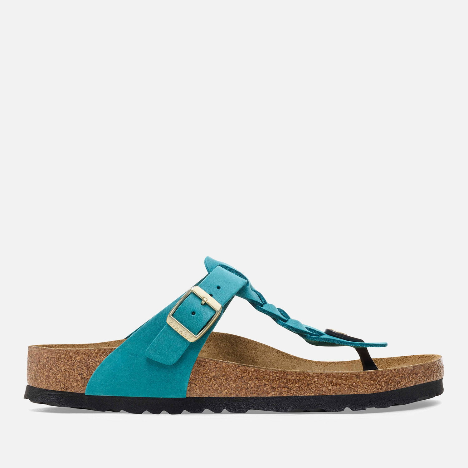Sneakers og sko Birkenstock Gizeh Braided Slim Fit Leather Toe Post Sandals Turkis | 1026325, 0