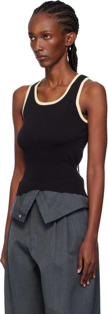 Tanktop JW Anderson JW Anderson Contrast Trim Ribbed Knit Tank Top Sort | KW1442-YN0432, 3