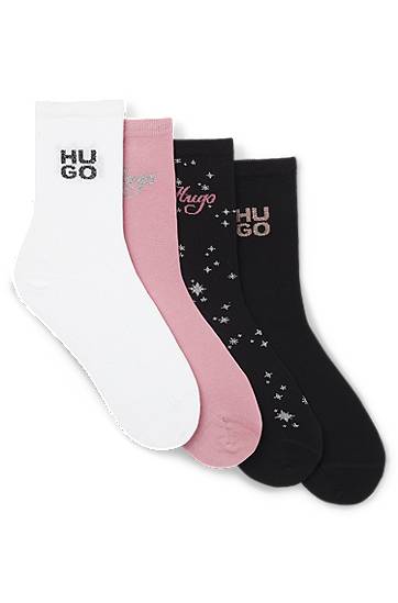 Sokker BOSS Gift-boxed four-pack of patterned regular-length socks Flerfarvet | 50546396, 0