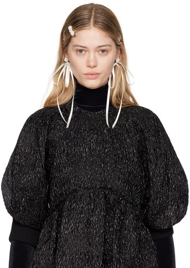 Øreringe Simone Rocha Simone Rocha Bow Ribbon Stud Earrings Hvid | ERG389 0904, 2
