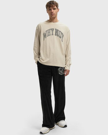 T-shirt Honor The Gift WHY NOT Long Sleeve T-Shirt Beige | HTG250396-SAN, 2
