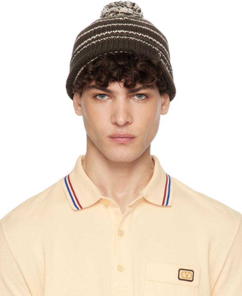 Beanie Valentino 'Chez ' Knitted Wool Beanie Sort | 6Y2HB02JSNW