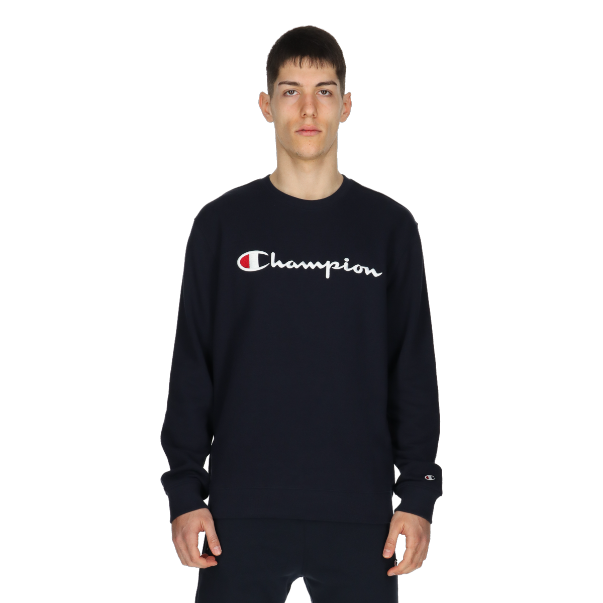 Sweatshirt Champion Crewneck Sweatshirt with Logo Mørkeblå | 219828-BS501, 0