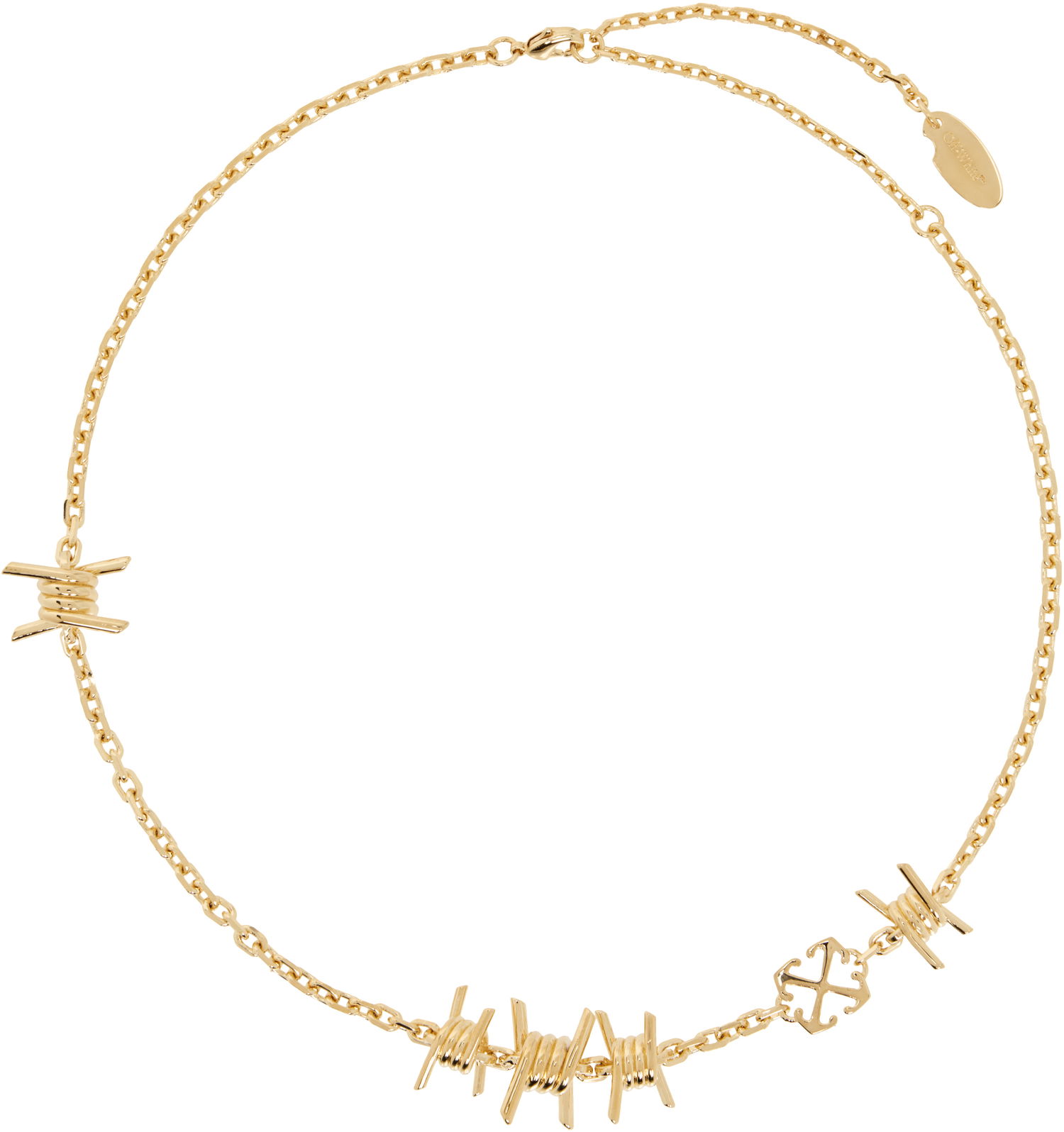 Halskæde Off-White Off-White Barbed Wire Chain Necklace Metalisk | OWOB13RS25MET0017600, 0