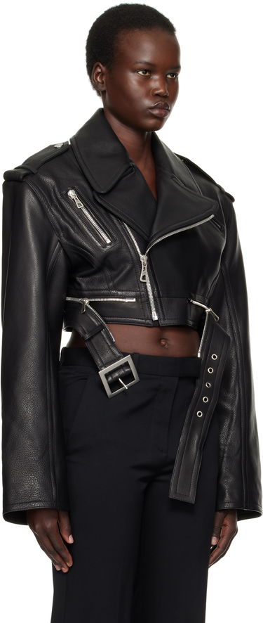Jakke Jean Paul Gaultier Jean Paul Gaultier 'The Cropped Perfecto' Cropped Leather Jacket Sort | 25/33-F-VE103B-L027-0062, 1