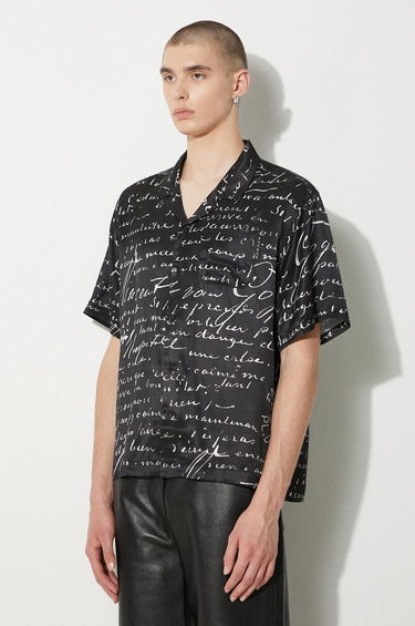 Skjorte Stampd STAMPD Letter Camp Collar Buttondown Shirt Sort | SLA.M3427BD.BLL, 3