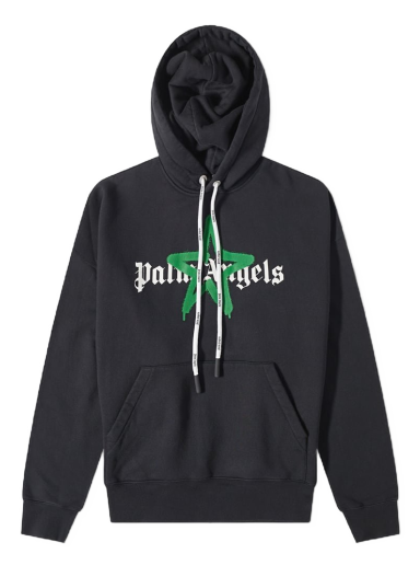 Sweatshirt Palm Angels Star Sprayed Logo Popover Hoody Sort | PMBB058C99FLE0071055