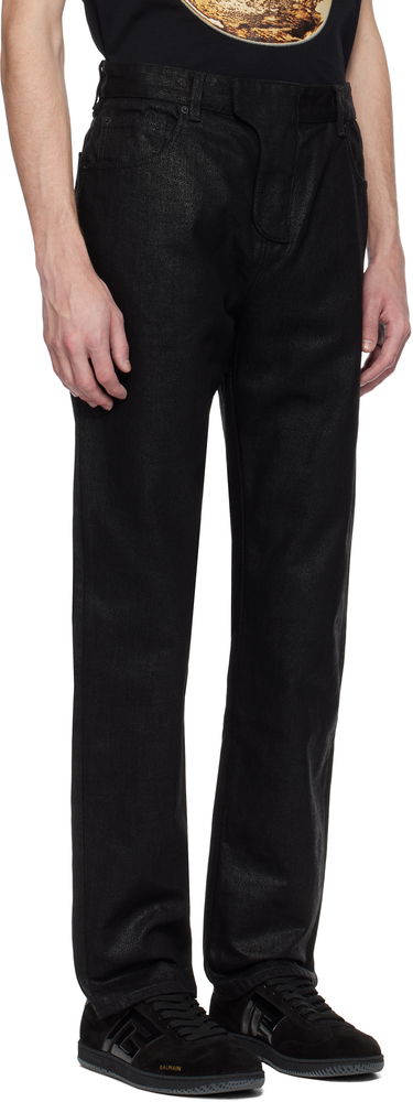 Jeans Balmain Balmain Regular-Fit Coated Jeans Sort | EH0MI083DF72, 1